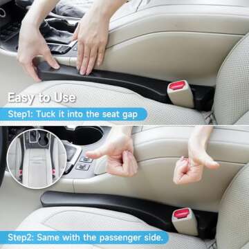 Givifive Car Seat Gap Filler 2pcs Seat Side Gap Filler Organizer Universal Car Gap Filler Stopper Fit Car SUV Truck, Fill Gap Between Seat & Console Prevent Falling Essential Car Interior Accessories