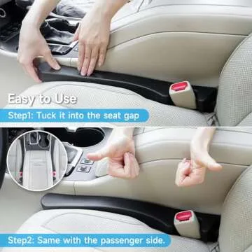 Givifive Car Seat Gap Filler 2pcs Seat Side Gap Filler Organizer Universal Car Gap Filler Stopper Fit Car SUV Truck, Fill Gap Between Seat & Console Prevent Falling Essential Car Interior Accessories