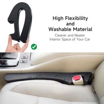 Givifive Car Seat Gap Filler 2pcs Seat Side Gap Filler Organizer Universal Car Gap Filler Stopper Fit Car SUV Truck, Fill Gap Between Seat & Console Prevent Falling Essential Car Interior Accessories