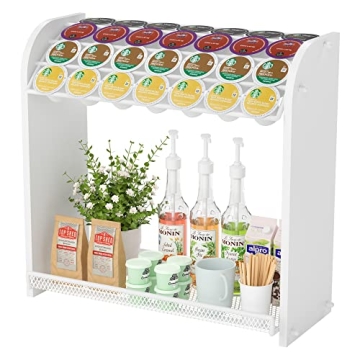 Coffee Pod Organizer for Coffee Bar Accessories, Large Capacity K Cup Holder, Bamboo K Cup Organizer...