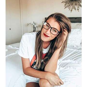 WOWSUN Unisex Stylish Nerd Non-prescription Glasses Clear Lens Eyeglasses Fashion Nerd Glasses Frame...