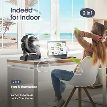 Ausic Portable Misting Fan with 10000mAh Battery