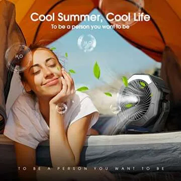 Ausic Portable Misting Fan with 10000mAh Battery