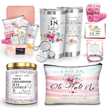 ShinnyWis 18th Birthday Gifts for Girls - Tumbler Set for 18 Year Olds