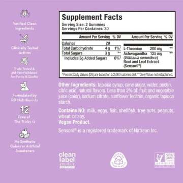 HUM Ashwagandha Calm- L-Theanine & Ashwagandha for Daily Relaxation & Mood Support - Mixed Berry Fla...