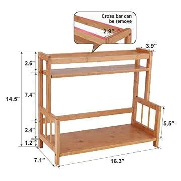 Ufine 2 Tier Bamboo Spice Rack Stylish Countertop Organizer
