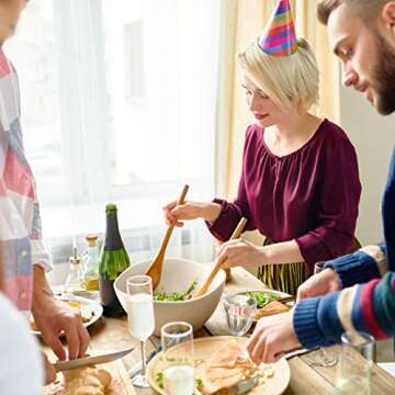 DOWAN Large Mixing Bowls, Ceramic Serving Bowls, 3.2 Quart Deep Salad Bowls, 105 Oz White Fruit Bowl...