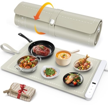 FYY Food Warming Mat - Electric Warming Tray with 6 Temperature Settings and 6 Hours Timer, Full Sur...