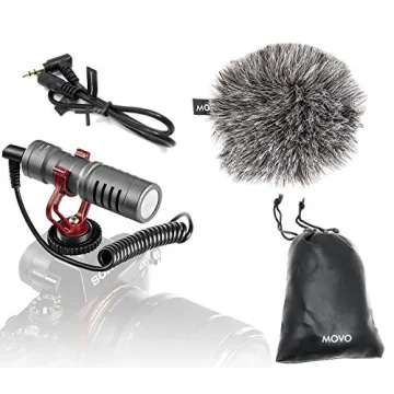Movo VXR10GY Video Camera Microphone - Perfect for Vloggers and Creators