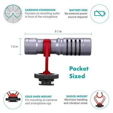 Movo VXR10GY Microphone for Vlogging and Filming