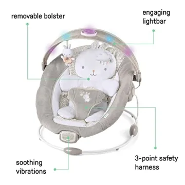 Ingenuity InLighten Baby Bouncer Light-Up Toy Bar Vibrations