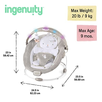 Ingenuity InLighten Baby Bouncer Light-Up Toy Bar Vibrations