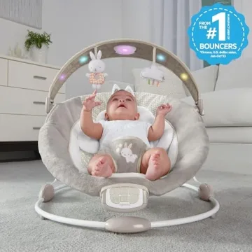 Ingenuity InLighten Baby Bouncer Light-Up Toy Bar Vibrations