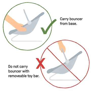 Ingenuity InLighten Baby Bouncer Light-Up Toy Bar Vibrations