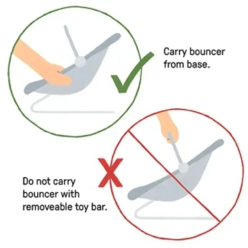 Ingenuity InLighten Baby Bouncer Light-Up Toy Bar Vibrations