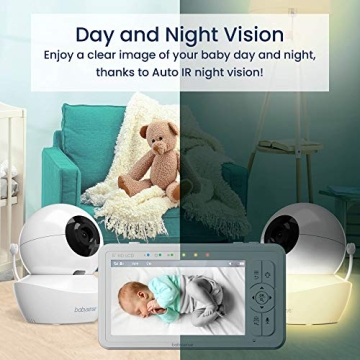 Babysense HD Baby Monitor with 2 Cameras Night Vision No WiFi