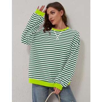 Stylish TERIVEEK Oversized Striped Sweatshirt for Women