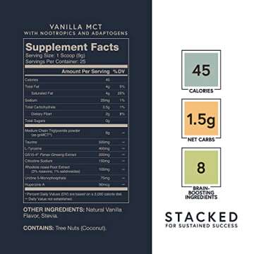 LIFESTACKS Vanilla MCT Oil Powder - Boost Energy & Focus