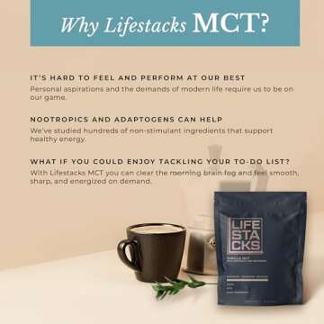LIFESTACKS Vanilla MCT Oil Powder - Boost Energy & Focus