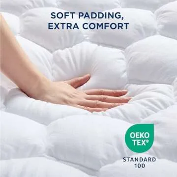 Bedsure Full Size Mattress Pad - Quilted Fitted Mattress Topper Protector with 8-21 Inches Deep Pocket, Noiseless Breathable Bed Cover Padded, Machine Washable, White, 54x75 Inches