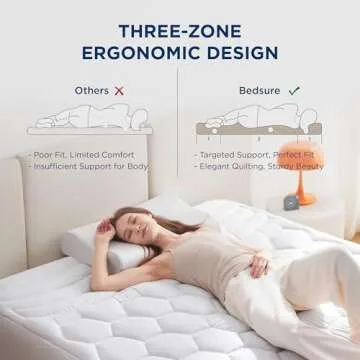 Bedsure Full Size Mattress Pad - Quilted Fitted Mattress Topper Protector with 8-21 Inches Deep Pocket, Noiseless Breathable Bed Cover Padded, Machine Washable, White, 54x75 Inches