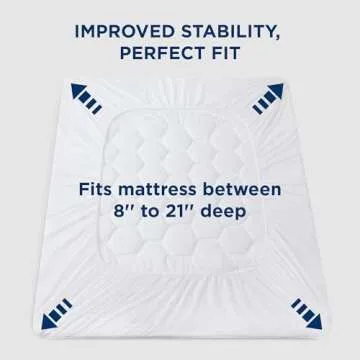 Bedsure Full Size Mattress Pad - Quilted Fitted Mattress Topper Protector with 8-21 Inches Deep Pocket, Noiseless Breathable Bed Cover Padded, Machine Washable, White, 54x75 Inches
