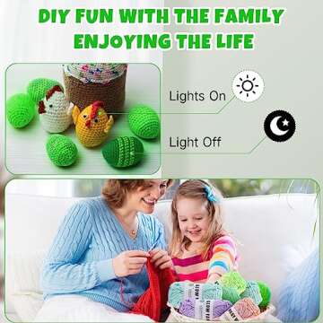 Timgle 36 Rolls Glow in The Dark Yarn Multi Color Luminous Crochet Yarn for Crocheting DIY Glow Yarn...