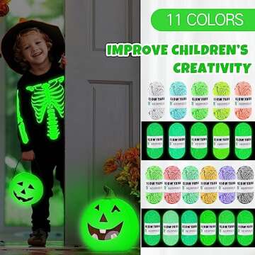 Timgle 36 Rolls Glow in The Dark Yarn Multi Color Luminous Crochet Yarn for Crocheting DIY Glow Yarn Thread Knitting Shining Glowing Yarn for Arts Sewing Thread Crafts Party Supplies, 58 yd Per Roll