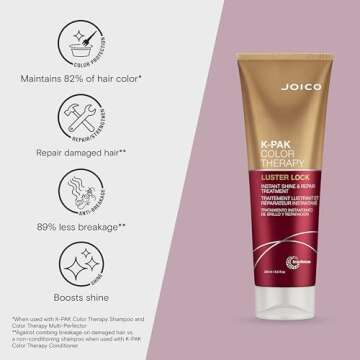 Joico K-PAK Color Therapy Luster Lock Instant Shine & Repair Treatment | For Color-Treated Hair | Boost Color Vibrancy | Repair Breakage | With Keratin & Argan Oil | 8.5 Fl Oz