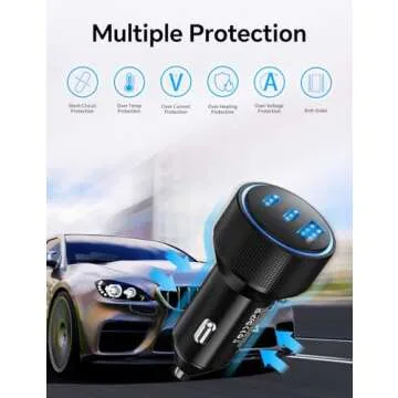 72W Fast USB C Car Charger for iPhone 15/16