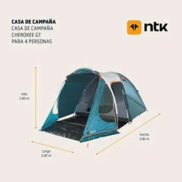 NTK Indy GT 5 to 6 Person Tent for Camping and Hiking| Lightweight & Portable | 100% Waterproof Dome & Breathable Mesh | 3 Season Outdoor Tent| High Performance Family Tent.