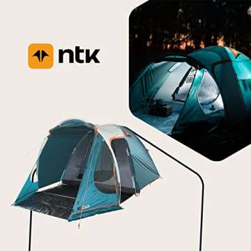 NTK Indy GT 5 to 6 Person Tent for Camping and Hiking| Lightweight & Portable | 100% Waterproof Dome & Breathable Mesh | 3 Season Outdoor Tent| High Performance Family Tent.
