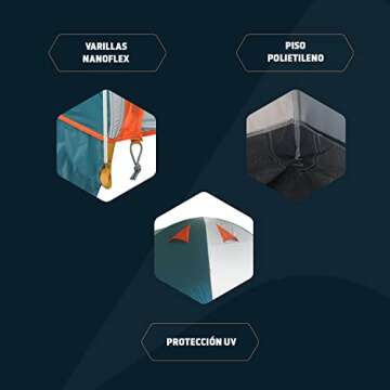 NTK Indy GT 5 to 6 Person Tent for Camping and Hiking| Lightweight & Portable | 100% Waterproof Dome & Breathable Mesh | 3 Season Outdoor Tent| High Performance Family Tent.