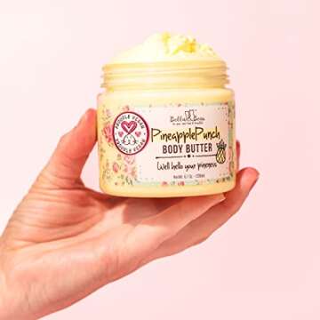 Bella & Bear Pineapple Body Butter - Hydrating Vegan Formula (6.7oz)