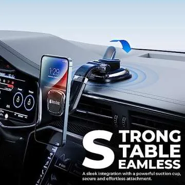 BESTRIX Phone Holder for Car, Magnetic Car Phone Mount | Dashboard Car Phone Holder Compatible with iPhone 15, 14,13,12,11Pro,Xr,XS Pro MAX Galaxy S24 23 22 21 20 Ultra Note S8 S9 S10 & All Smartphone