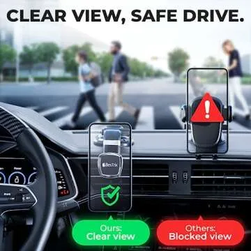 BESTRIX Phone Holder for Car, Magnetic Car Phone Mount | Dashboard Car Phone Holder Compatible with iPhone 15, 14,13,12,11Pro,Xr,XS Pro MAX Galaxy S24 23 22 21 20 Ultra Note S8 S9 S10 & All Smartphone