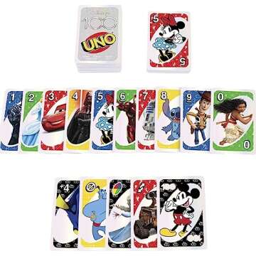 Mattel Games UNO Disney 100 Card Game in Storage & Travel Tin for Kids, Adults & Family Night, Collectible Game