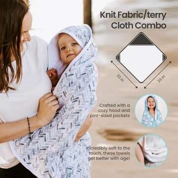 Copper Pearl Hooded Bath Towels Premium Knit/Terry Cloth Baby Towels with Hood, Pockets, and Cool Designs - Great to Gift and Make Bath Time Fun - Baby Bath Towel, Hunter