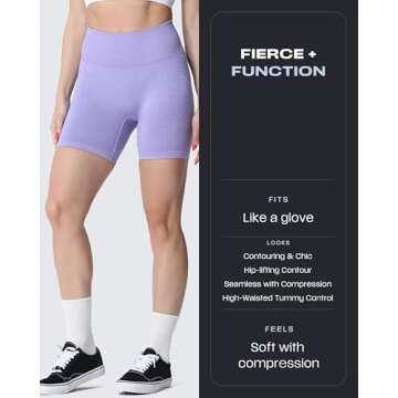 Aoxjox Vital Seamless Workout Biker Shorts for Women - High Waisted, Compression Fit