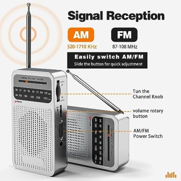 Compact AM/FM Pocket Radio with Powerful Sound