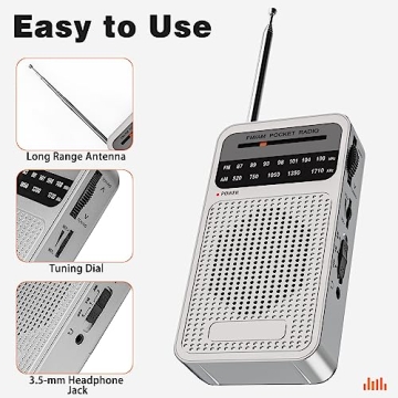 Compact AM/FM Pocket Radio with Powerful Sound