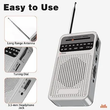 Compact AM/FM Pocket Radio with Powerful Sound