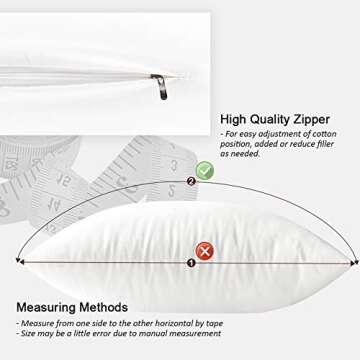 HIPPIH 20 x 20 Inch Pillow Inserts (Set of 2), Decorative Throw Pillow Inserts, Hypoallergenic Square Pillow Form Insert with Zips, Upgraded