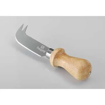 High Carbon Chrome Stainless Steel 5 Piece Cheese Knives Set with Acacia Wood Handles, Complete Serving Set to Cut, Spread and Slice All Types of Cheese Platters by FromagePRO, Gift Box Included