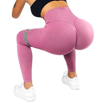 SUUKSESS Scrunch Butt Lifting Seamless Leggings for Women Booty High Waisted Workout Yoga Pants (Hot Pink, M)