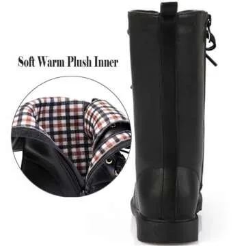 PPXID Waterproof Mid Calf Combat Boots for Kids