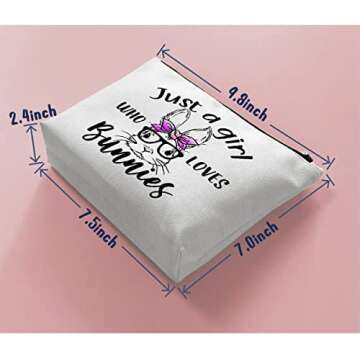 BiuNiuring Funny Bunny Gifts for Women, Bunny Gifts for Bunny Lovers, Easter Bunny Makeup Bag, Who L...