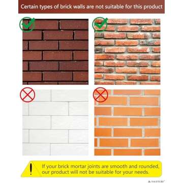 Brick Hook Clips (4 Pack) – Installed Require More Than 1/8” Brick Wall Cement Gap., Fits 2-1/4 ...
