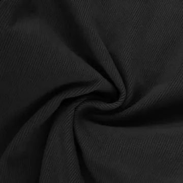 Womens Mid-Rise Corduroy Barrel Pants Elastic Waist Wide Leg Baggy Pants Vintage Trendy Casual Trouser (Black,Small,Small)