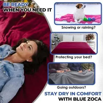 Blue Zoca Waterproof Blanket for Indoor & Outdoor Use